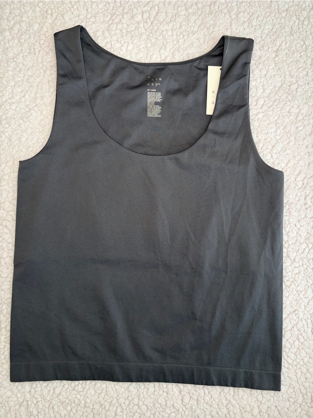 A New Day Women's Slim Fit Seamless Tank Top Black Size XXLarge